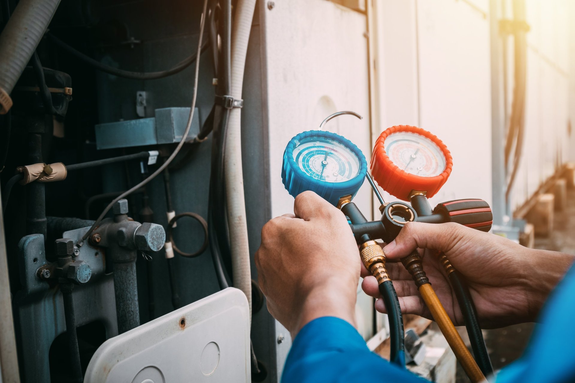 HVAC technician at work